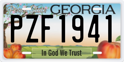 GA license plate PZF1941