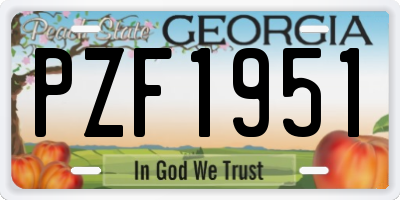 GA license plate PZF1951