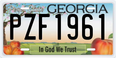 GA license plate PZF1961