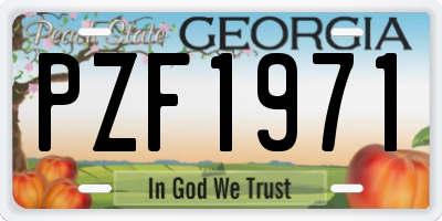 GA license plate PZF1971