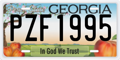GA license plate PZF1995