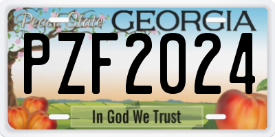 GA license plate PZF2024