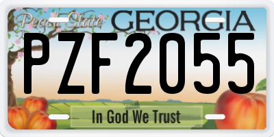 GA license plate PZF2055