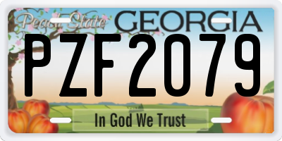 GA license plate PZF2079