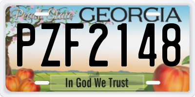 GA license plate PZF2148