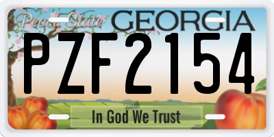 GA license plate PZF2154