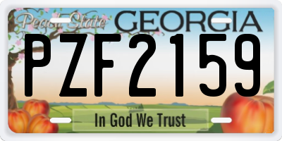 GA license plate PZF2159