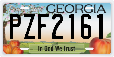 GA license plate PZF2161