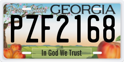 GA license plate PZF2168