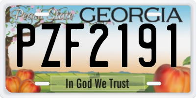 GA license plate PZF2191