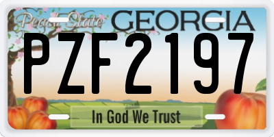 GA license plate PZF2197