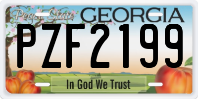 GA license plate PZF2199