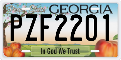 GA license plate PZF2201