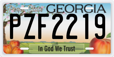 GA license plate PZF2219