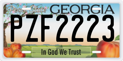 GA license plate PZF2223