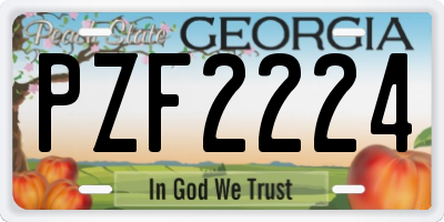 GA license plate PZF2224