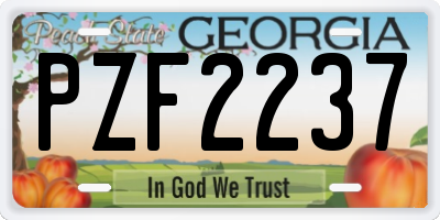 GA license plate PZF2237