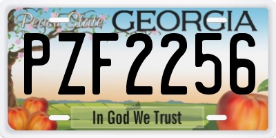 GA license plate PZF2256