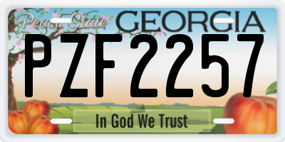 GA license plate PZF2257