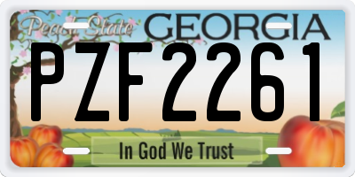 GA license plate PZF2261