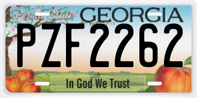 GA license plate PZF2262