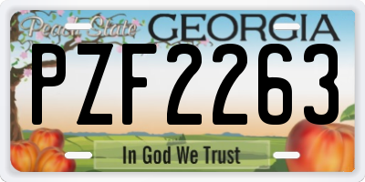 GA license plate PZF2263