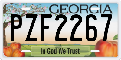 GA license plate PZF2267