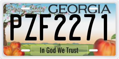 GA license plate PZF2271
