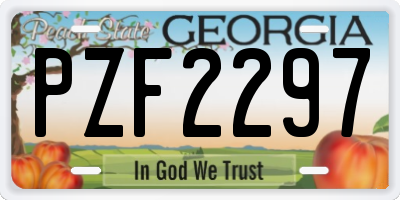 GA license plate PZF2297