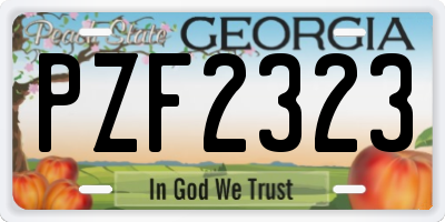 GA license plate PZF2323