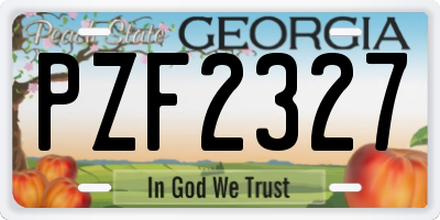 GA license plate PZF2327