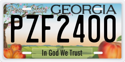GA license plate PZF2400