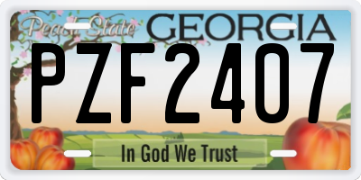 GA license plate PZF2407