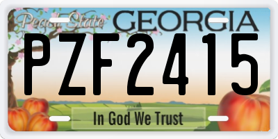 GA license plate PZF2415