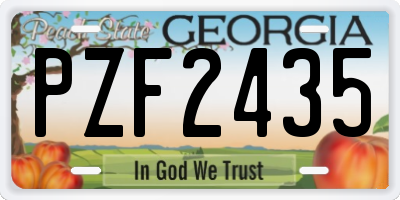 GA license plate PZF2435