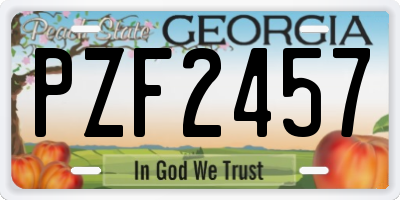 GA license plate PZF2457
