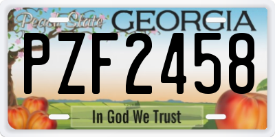 GA license plate PZF2458