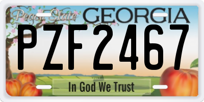 GA license plate PZF2467