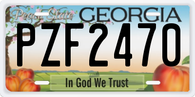 GA license plate PZF2470