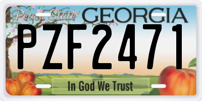 GA license plate PZF2471