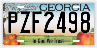 GA license plate PZF2498