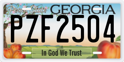 GA license plate PZF2504