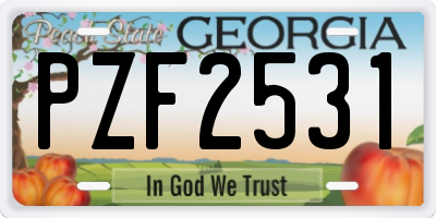 GA license plate PZF2531