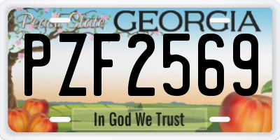 GA license plate PZF2569