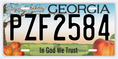 GA license plate PZF2584