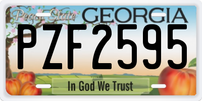 GA license plate PZF2595