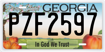 GA license plate PZF2597