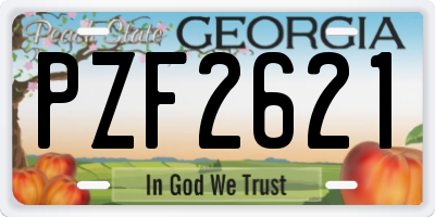 GA license plate PZF2621