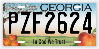 GA license plate PZF2624