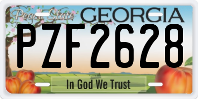 GA license plate PZF2628